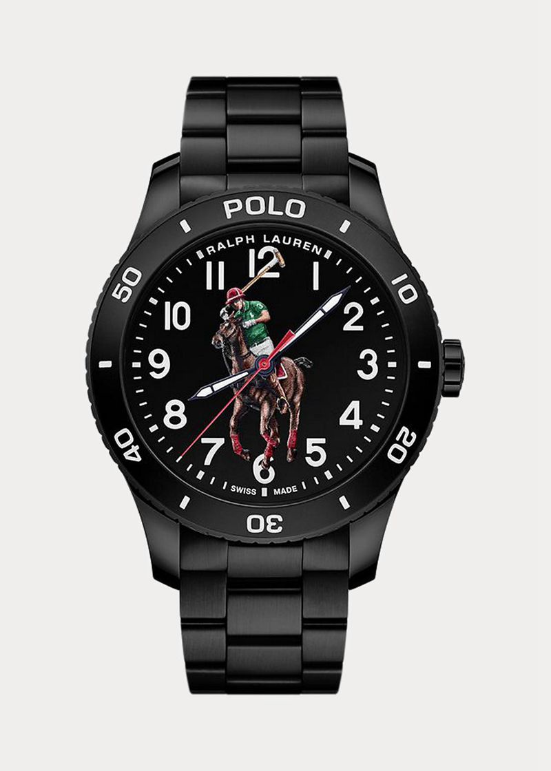 Relojes Polo Ralph Lauren Hombre Polo Watch Black Dial Steel Bracelet Chile Negras NFPWR-9704